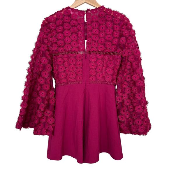 Keepsake Raspberry Mirrors Playsuit Floral Lace Sz S - Picture 5 of 6